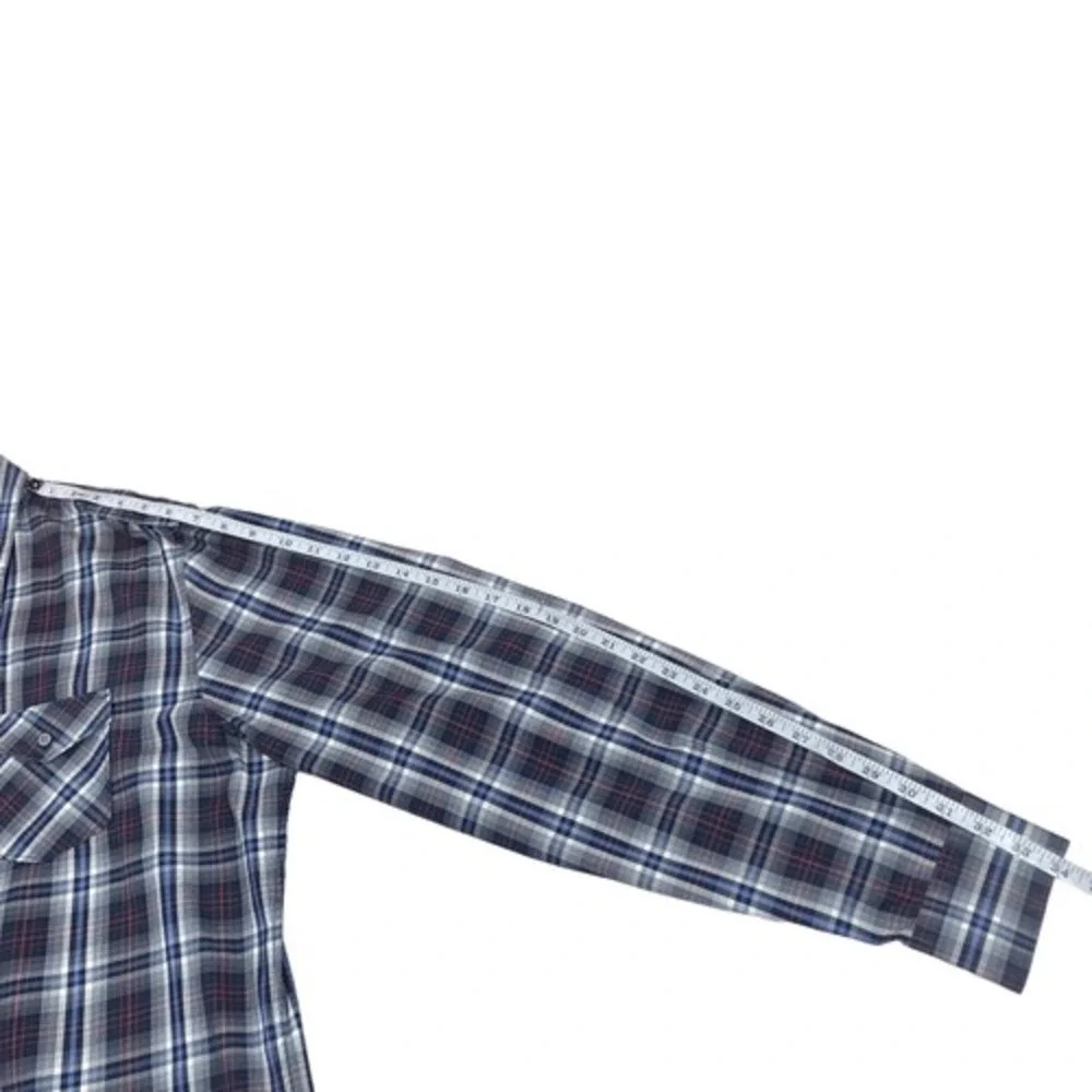 Banana Republic Shirt Mens (L) 16-16.5 Tall Large Plaid Long‎ Sleeve Button Down